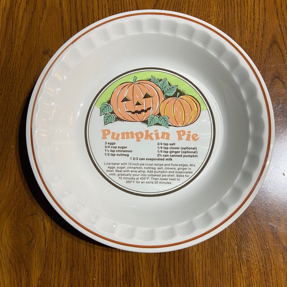 Sunnycraft Sunstone Collection Pumpkin Pie Baker Ceramic Recipe Dish 11011 Korea